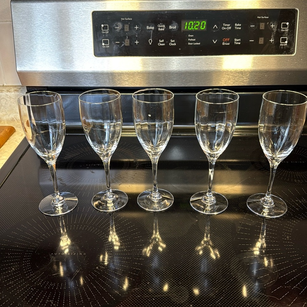 Orrefors Optica crystal wine glasses